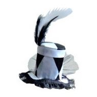Black and White Diamond Mini Top Hat Fascinator